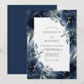 Invitation Mariage Indigo Humeur Fleurie (Devant / Derrière)