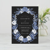 Invitation Mariage Indigo Opulent Soirée (Debout devant)
