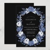 Invitation Mariage Indigo Opulent Soirée (Devant / Derrière)