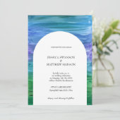 Invitation Mariage indigo riche, vert profond et améthyste (Debout devant)