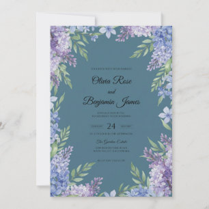 Invitation Mariage Indigo Violet Wisteria
