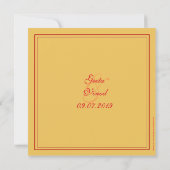 Invitation Mariage indou de Paisley de rouge et d'or (Dos)
