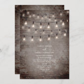 Invitation Mariage industriel en briques Vintages (Devant / Derrière)