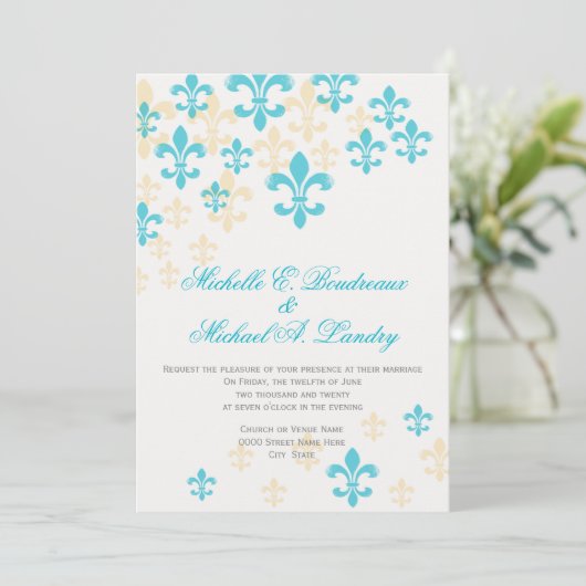Invitation Mariage informel 2 de Fleur de Lis Cascade (Debout devant)