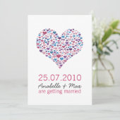 Invitation Mariage informel à coeur doux (Debout devant)