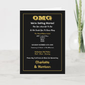 Invitation Mariage informel Black Gold (Devant)