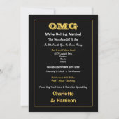 Invitation Mariage Informel Or Noir (Devant)