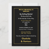 Invitation Mariage Informel Or Noir (Devant)