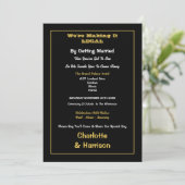 Invitation Mariage Informel Or Noir (Debout devant)