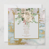 Invitation Mariage informel Rose d'aquarelle blanche (Dos)