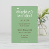 Invitation Mariage informel Typographie moderne Sage green (Debout devant)