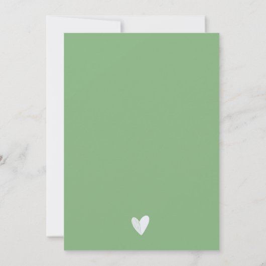 Invitation Mariage informel Typographie moderne Sage green (Dos)