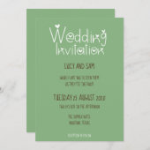 Invitation Mariage informel Typographie moderne Sage green (Devant / Derrière)