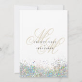 Invitation Mariage initial de la parties scintillant en argen (Dos)