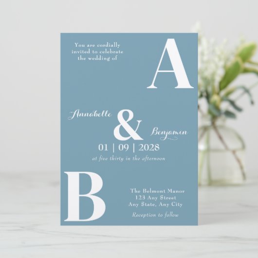 Invitation Mariage initial élégant et moderne (Debout devant)