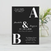 Invitation Mariage initial élégant et moderne (Debout devant)