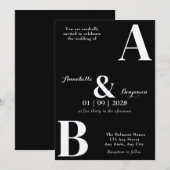 Invitation Mariage initial élégant et moderne (Devant / Derrière)