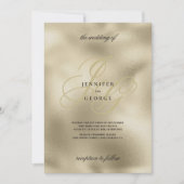 Invitation Mariage initial en or et monogramme noir (Devant)