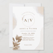 Invitation Mariage initial minimaliste moderne (Devant)