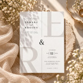 Invitation Mariage Initiales Monogramme Moderne