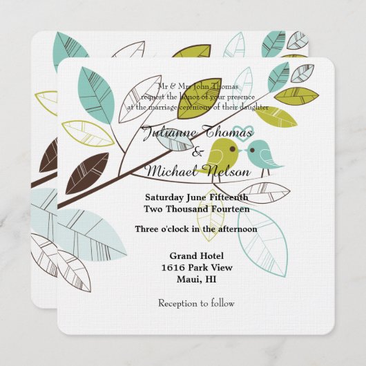 Invitation Mariage Inséparable (Devant / Derrière)