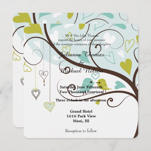 Invitation Mariage Inséparable (Devant / Derrière)