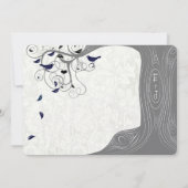 Invitation Mariage Inséparable d'arbre moderne gris et marine (Dos)