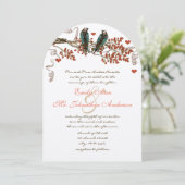 Invitation Mariage Inséparable de la feuille de chute d'ambre (Debout devant)