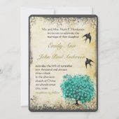 Invitation Mariage Inséparable de l'arbre Turquoise de la feu (Dos)