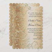 Invitation Mariage Inséparable en bronze or et noir (Devant / Derrière)