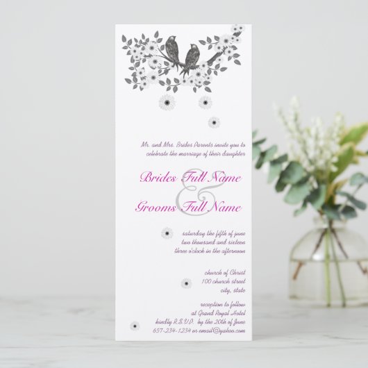 Invitation Mariage Inséparable forestier enchanté (Debout devant)