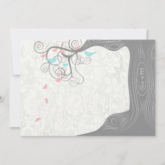 Invitation Mariage Inséparable Gris Peachy Pink Minty Aqua (Dos)