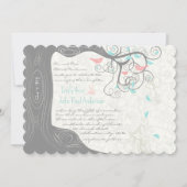 Invitation Mariage Inséparable Gris Peachy Pink Minty Aqua (Devant)