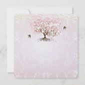 Invitation Mariage Inséparable simple Pink Heart Leaf Tree (Dos)