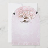 Invitation Mariage Inséparable simple Pink Heart Leaf Tree (Dos)