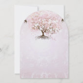Invitation Mariage Inséparable simple Pink Heart Leaf Tree (Dos)