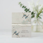 Invitation Mariage Inséparable Turquoise vintage PlaceCard (Debout devant)