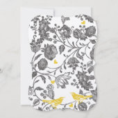 Invitation Mariage Inséparable vintage gris et jaune (Dos)