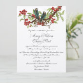 Invitation Mariage Inséparable vintage Red Cherry Blossom (Debout devant)