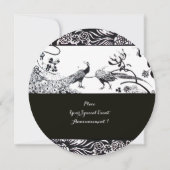 Invitation MARIAGE INSÉPARABLES MONOGRAM noir, cercle blanc (Dos)