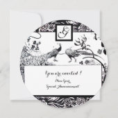 Invitation MARIAGE INSÉPARABLES MONOGRAM noir, cercle blanc (Devant)