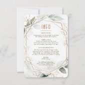 Invitation Mariage Insérer INFO et détails Or & vert (Devant)