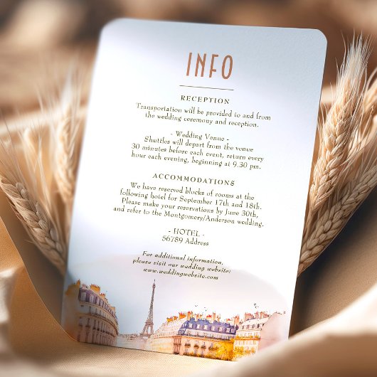Invitation Mariage Insérer INFO et détails Paris France