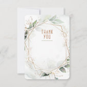 Invitation Mariage Insertion Merci Vert & Or Rustique (Devant)