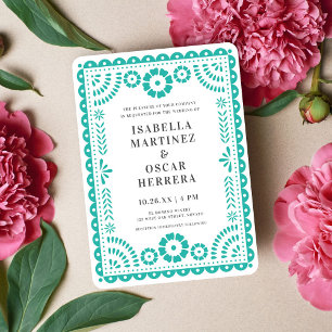 Invitation Mariage inspiré Aqua Papel Picado