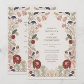 Invitation Mariage inspiré de l'héritage William Morris (Devant / Derrière)