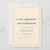 Invitation Mariage inspiré de Wes Anderson turquoise et beige (Devant)