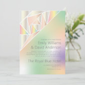 Invitation Mariage inspiré Iridescente Silver Pastel Gems (Debout devant)