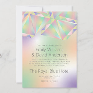 Invitation Mariage inspiré Iridescente Soft Pastel Gems