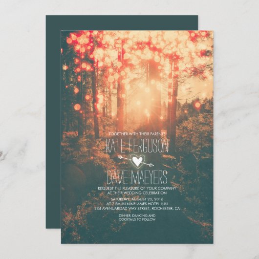 Invitation Mariage inspiré par la nature (Devant / Derrière)